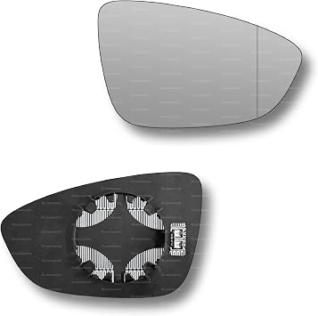 Less4spares Replacement Wing Mirror Glass Right Compatible with VW Beetle 2011-2019 CLIP-ON Driver Off side Heated with Blind Spot