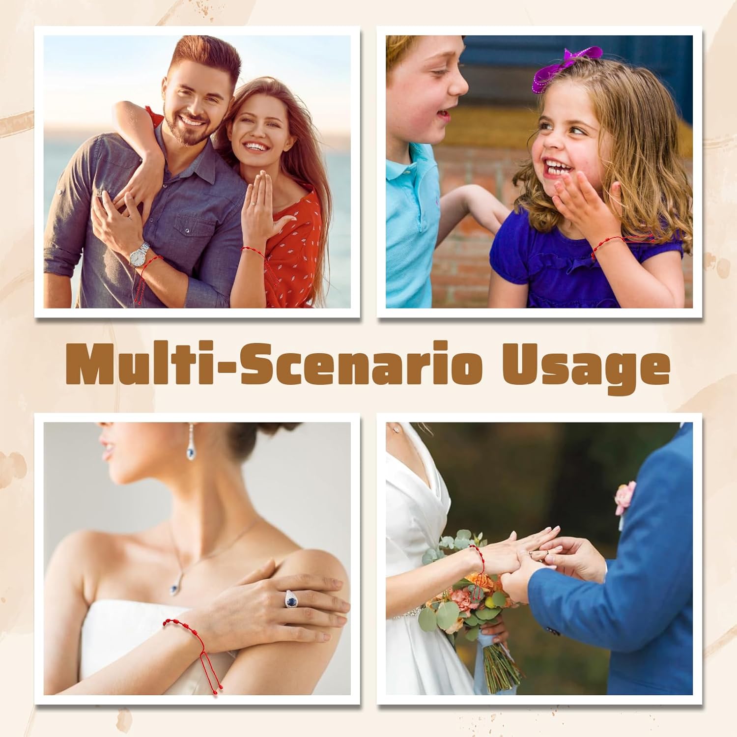 8pcs Red String Bracelet Set - Adjustable Red Bracelet for Protection, Reds Strings Bracelets Protection, 7 Knot Braided Cord for Luck and Friendship - Image 3