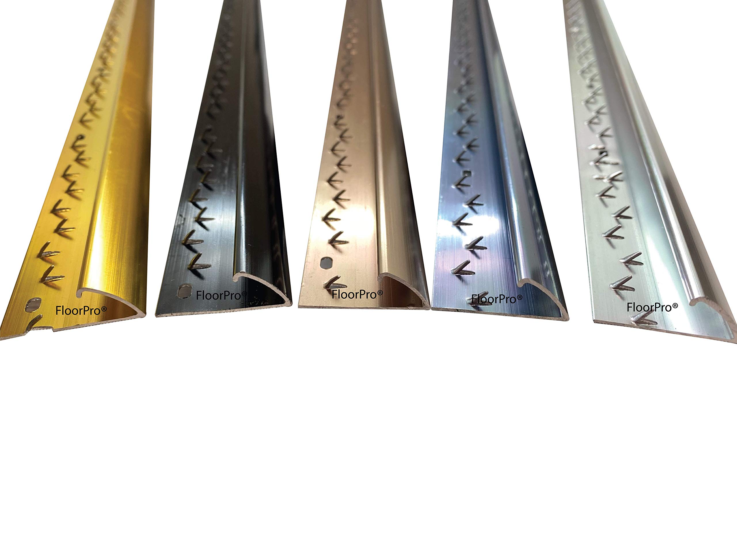 Carpet to Vinyl/Lino Threshold Strip Flooring or Doorway Trim - Metal Plate Doorbar Single Edge - Silver Gold Grey Black or Bronze - Extra Long 9ft / 2.7m / 270cm / 2700mm (Bronze)