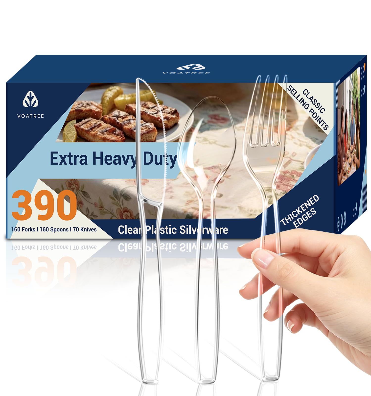 Photo 1 of Voatree 390-Piece Disposable Plastic Cutlery Set