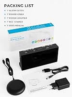 Mesqool Extra Hangos Ébresztőóra Vibrációs Funkcióval, Mély Alvók és Hallássérültek Számára - Blue 8