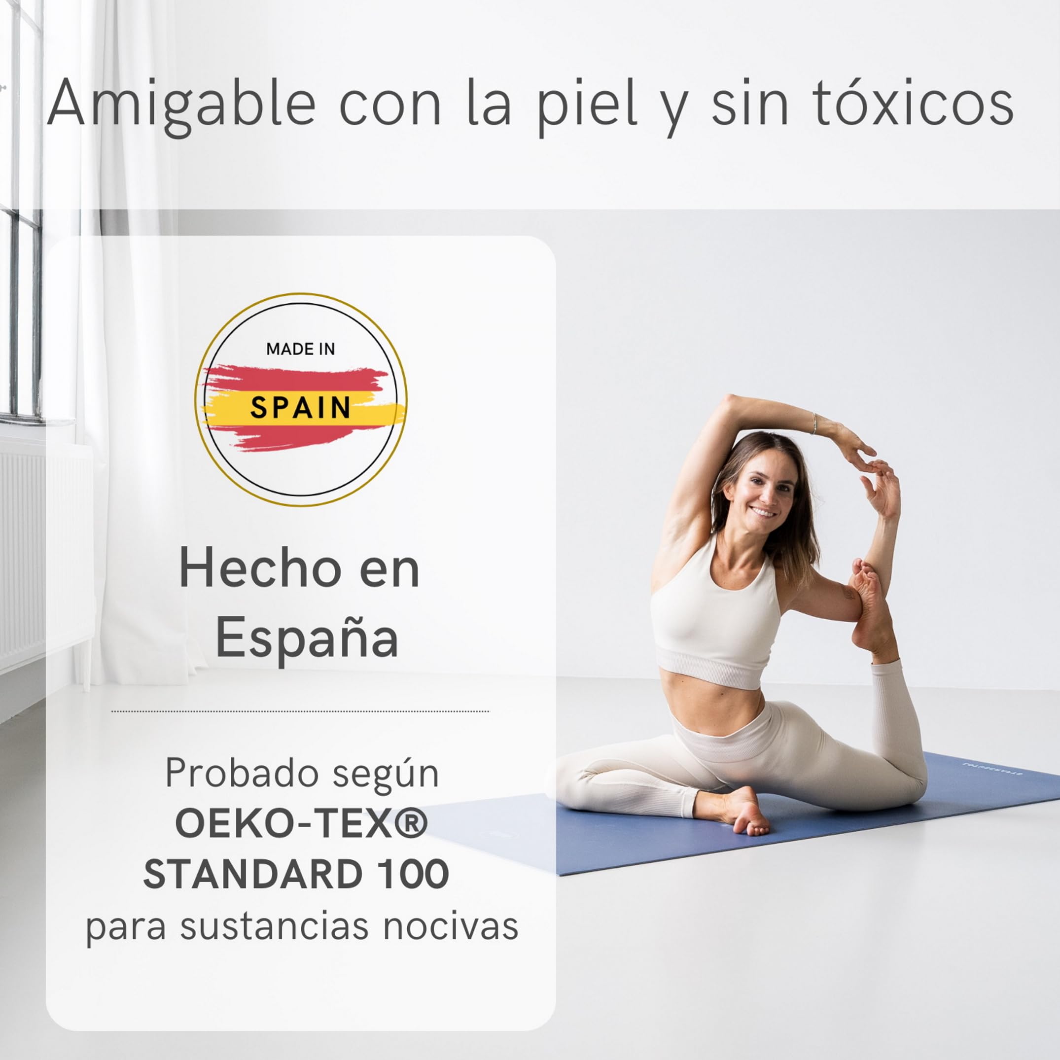 LOTUSCRAFTS Arise Esterilla de Yoga, Antideslizante, Fabricada en España, Esterilla de Yoga de Caucho Natural, 185 x 65 x 0,4 cm