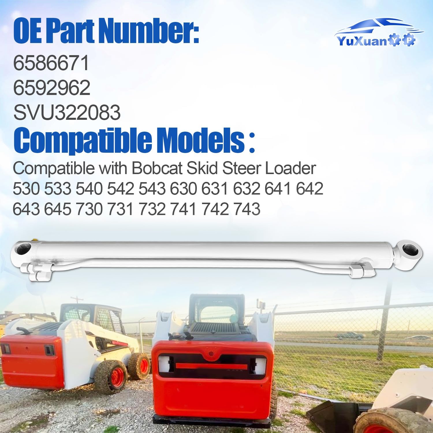 6592962 6586671 Hydraulic Lift Cylinder Fits for Bobcat 743 742 530 533 540 542 543 630 631 632 641 642 643 645 730 731 732 741 Skid Steer Loader
