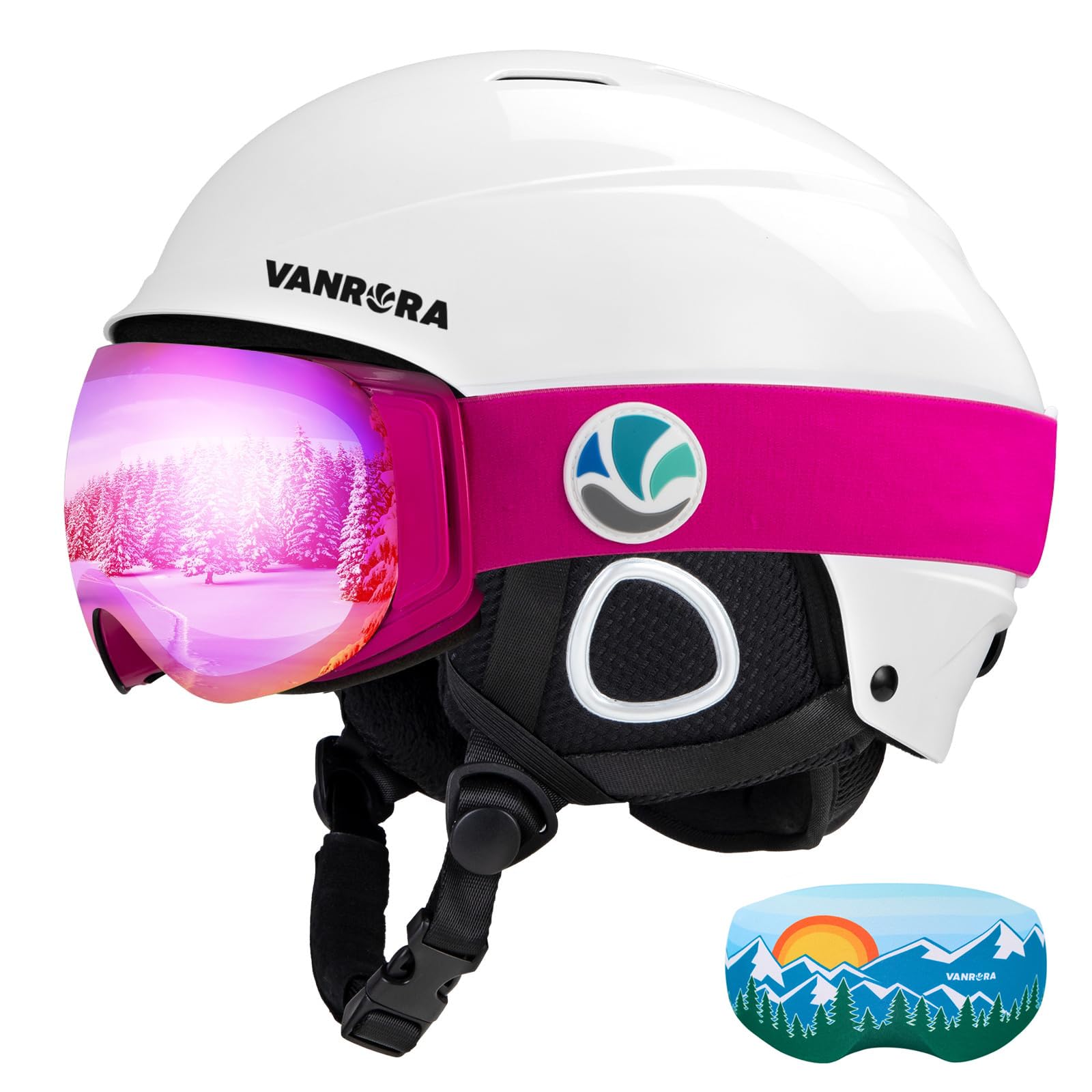 VANRORA Ski Helmet and Goggles Set - Climate Control Vent Snowboard Helmet, Interchangeable Lens Ski Goggles, for Men & Women