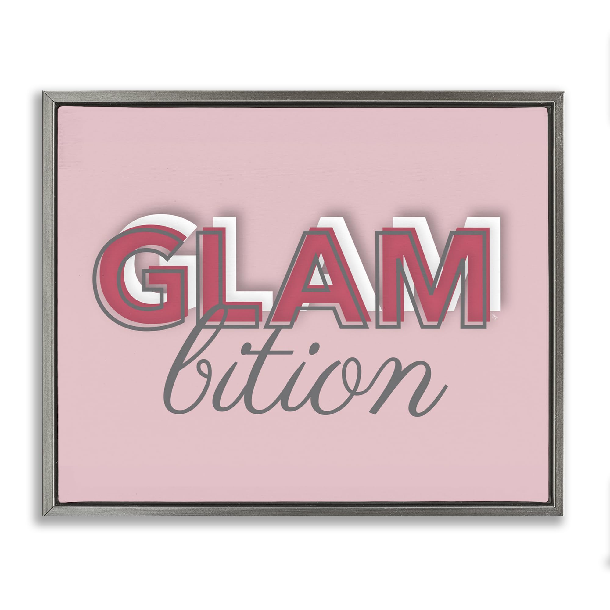 'Chic Glambition Typography Trendy Fashion Text'| Floating Frame Canvas Art