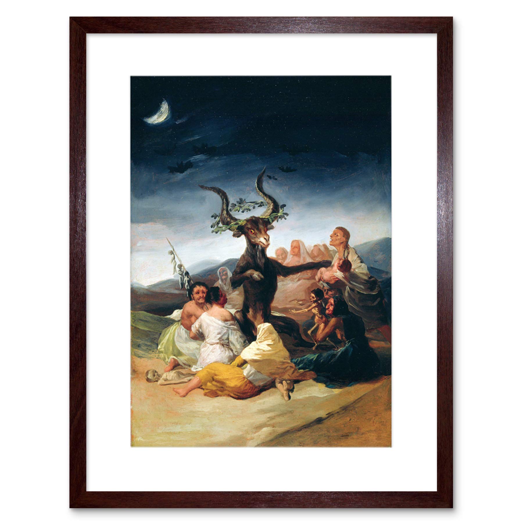 Wee Blue Coo Painting Fantasy Landscape Goya Witches Sabbath Framed Wall Art Print