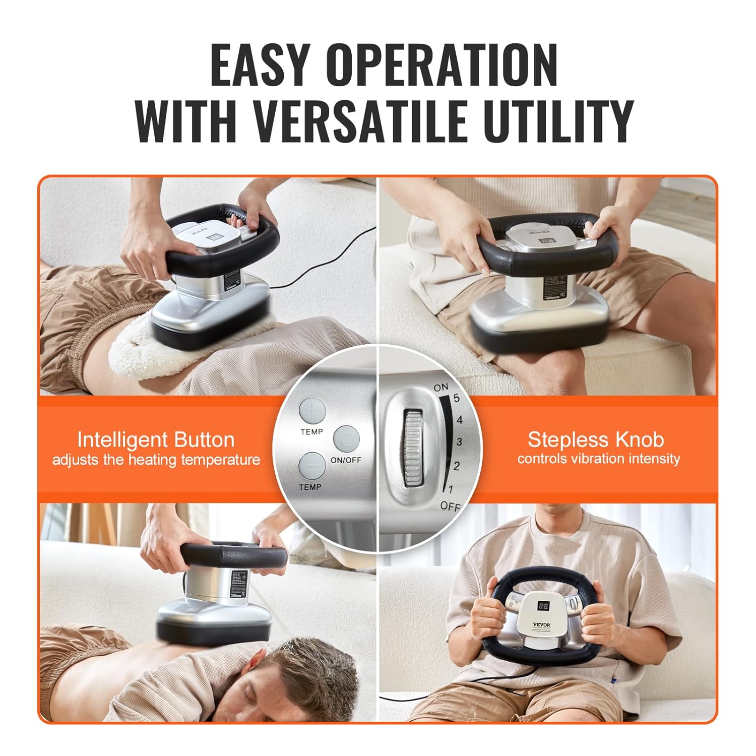 VEVOR Chiropractic Massager, 400-4600rpm Variable Speed Professional Vibrating Massager, Handheld Chiropractic Orbital Body Massager for Back, Neck, Shoulder Muscle Relief - Image 6
