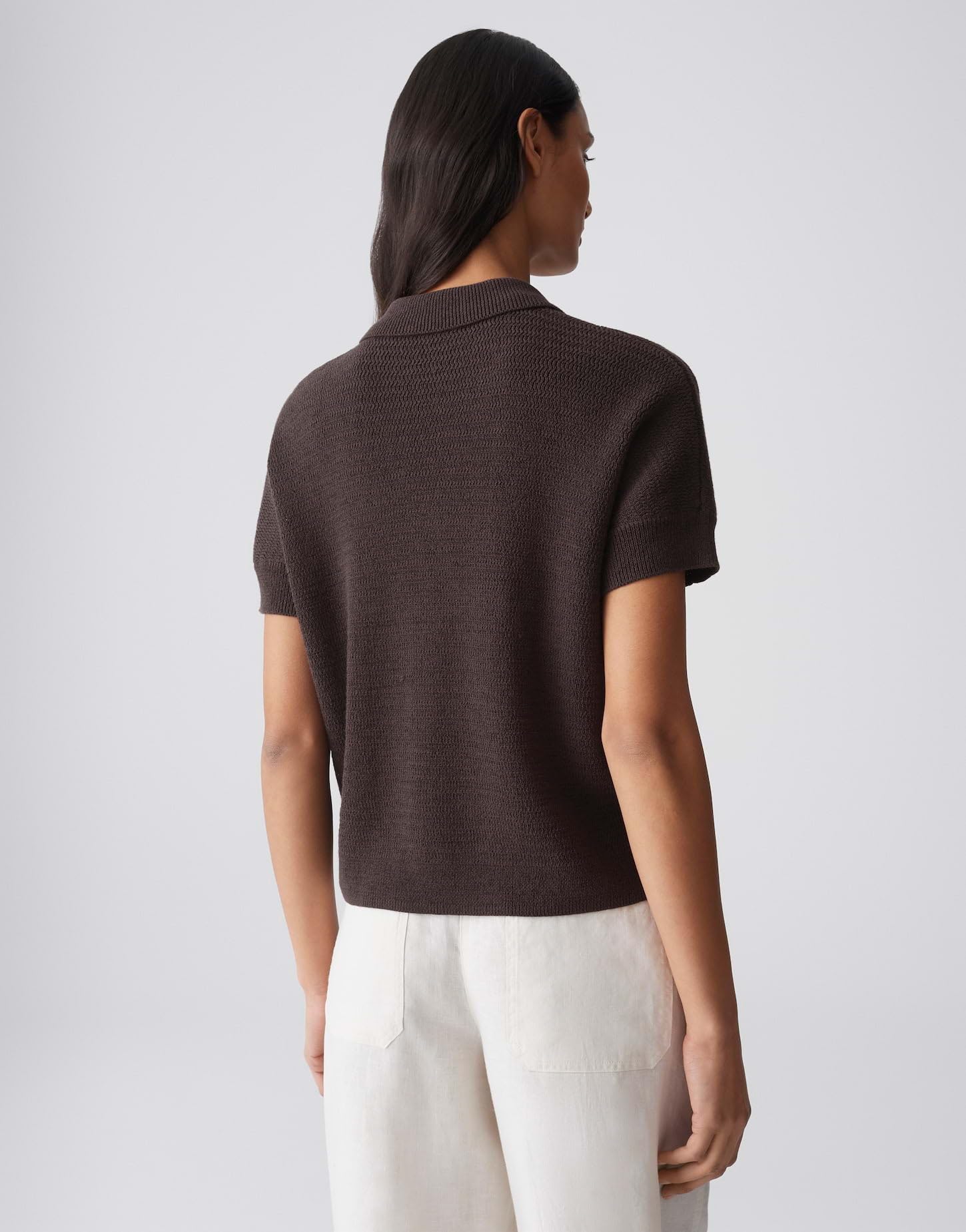 OPUS Damen Pullover | Sommerlicher Polostricker im Baumwollmix Regular Fit