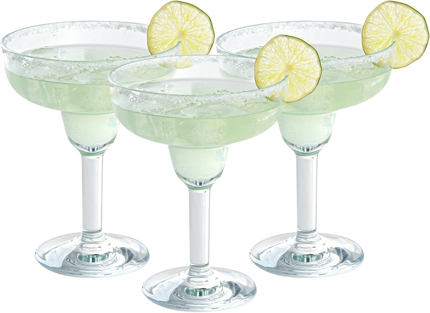 Bev Tek 15 Ounce Margarita Glasses, 6 Heavy-Duty Cocktail Glasses - Dishwashable, Shatterproof, Clear Polycarbonate Beverage Glasses, For All Kinds Of Beverages - Restaurantware