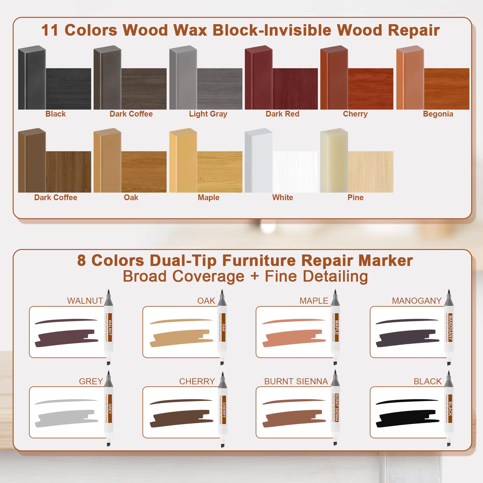 Reparación de laminados, juego de reparación de suelos de vinilo, cera dura, juego de reparación de madera, masilla de madera, agujeros, reparación de arañazos para laminado, parqué, reparación de