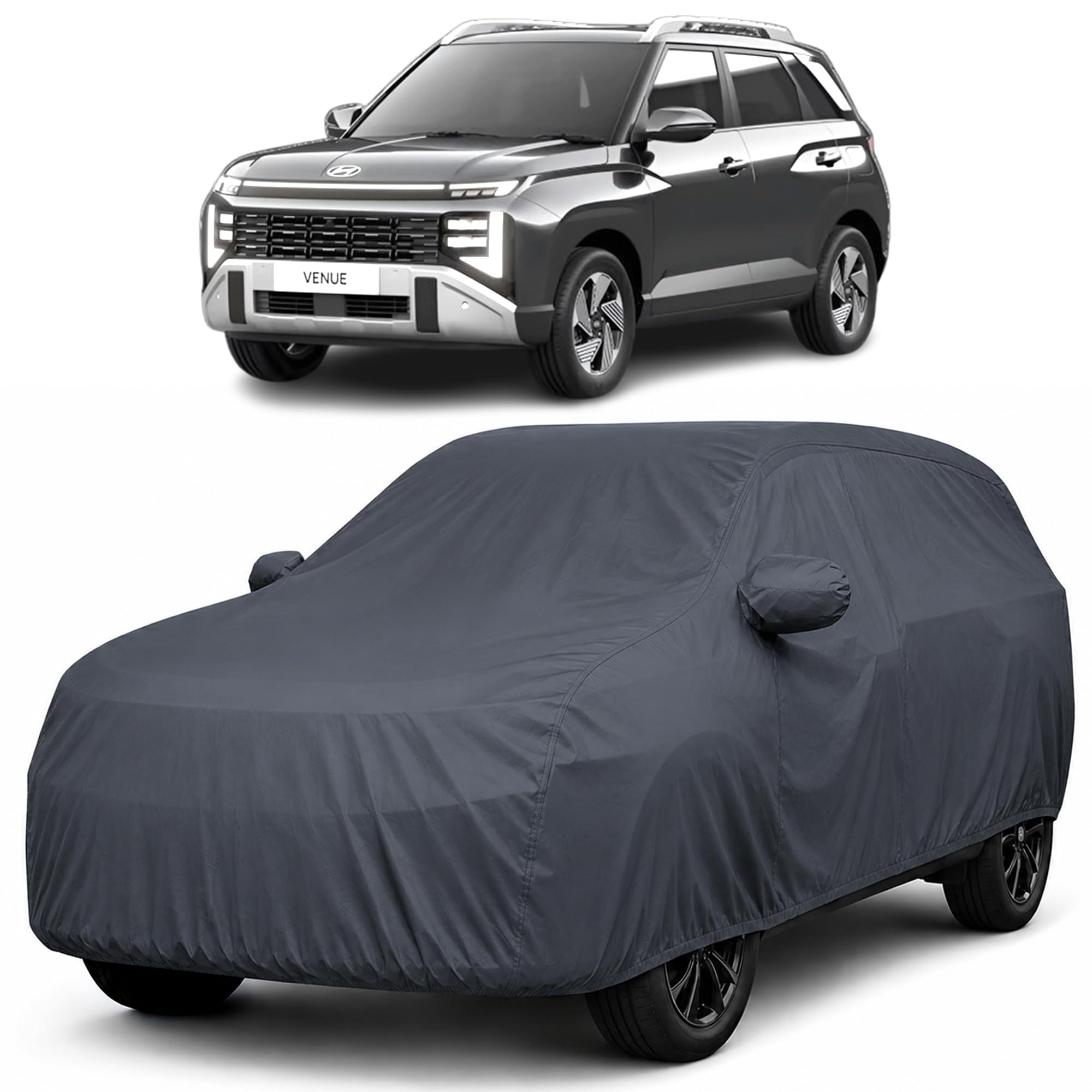 Autofact Premium Car Cover for Venue 2026 Facelift | All Weather Waterproof Full Body Car Cover | Light-Weight Triple-Stitched Outdoor Shield with UV Protection, Dustproof & Heat-Resistant