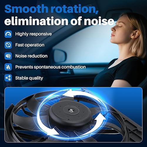 Miniatura 2 de AUTOKAY Ventilador de refrigeración del radiador, ventilador de condensador del radiador para Volkswagen Jetta Beetle Tiguan Golf para Audi A3 TT