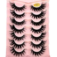 Vista 2 de HBZGTLAD 7 pares de pestañas de media pestaña segmentadas manga 3D, pestañas de aspecto natural, pestañas de visón esponjosas, paquete de pestañas