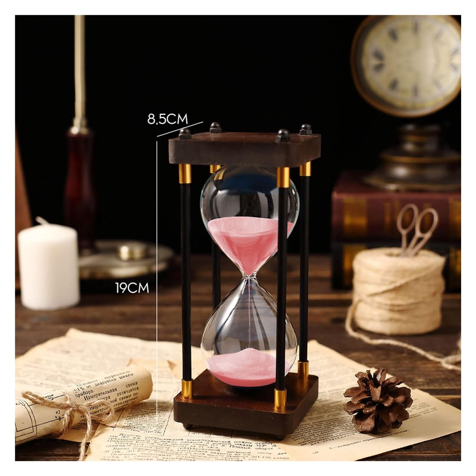 Sanduhr, Sanduhr, Sanduhr-Sanduhr-Timer mit doppeltem Schutz, Sanduhr for Kinder, Zeitmanagement-Assistent, kreatives Geschenk.(Roze,15 Minutes)