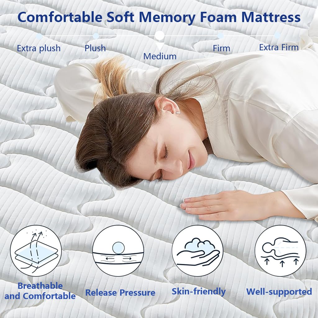 Colchón Viscoelástico 140x200 cm | Altura 28cm | Cama de Espuma Memoria | Antibacteriano y Hipoalergénico | Ergonómico Firmeza Media | Alta Densidad | Transpirable y Duradero | Certificado Oeko-Tex