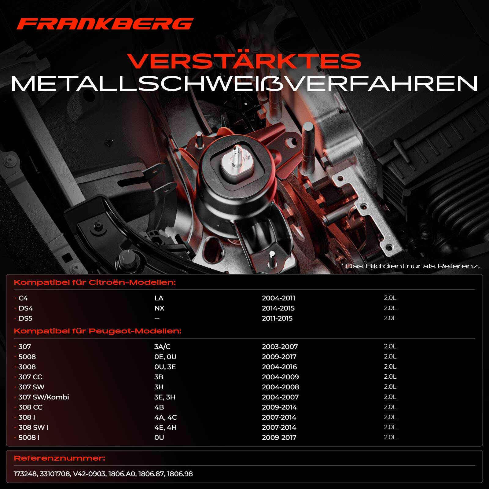 Frankberg Support moteur, palier moteur, support transmission 33101708