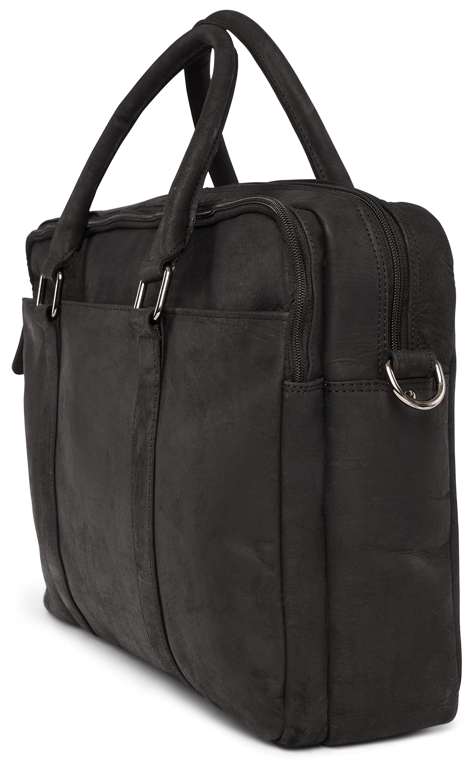 LEABAGS Leder Aktentasche Herren & Damen I Echtleder Laptoptasche bis 16 Zoll I Umhängetasche mit Schultergurt I Schultertasche I Messenger Bag I Arbeitstasche I Lehrertasche