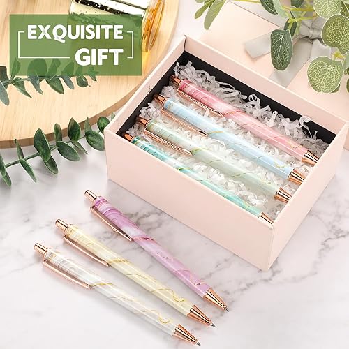 Miniatura 7 de 7 bolígrafos elegantes para mujer, bonitos bolígrafos con purpurina brillante con 10 recambios de tinta negra, bonitos bolígrafos de regalo para