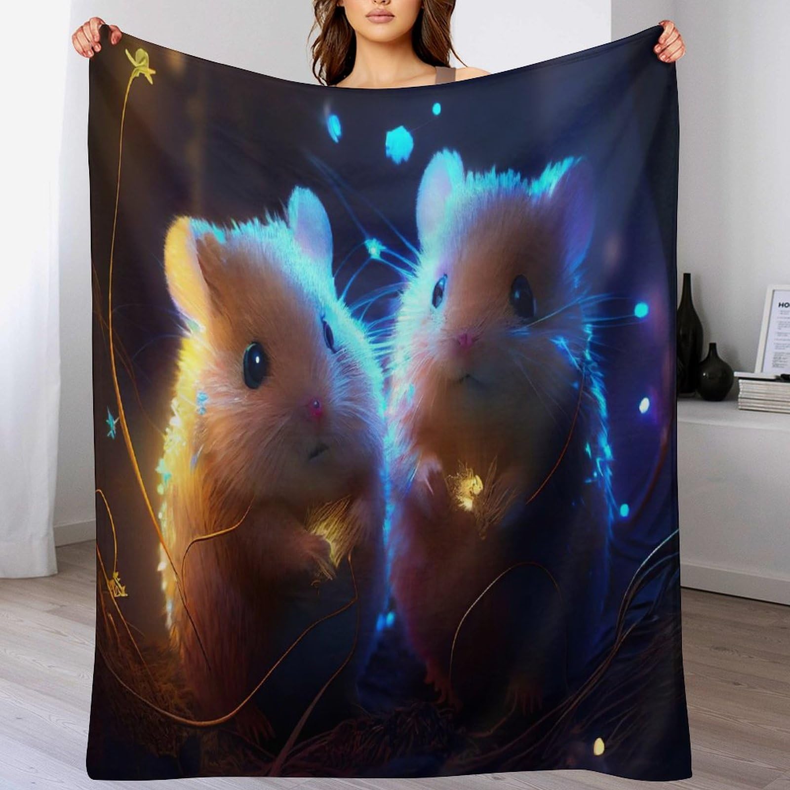 Couverture polaire hamsters douce et chaude pour cocooning sur canapé