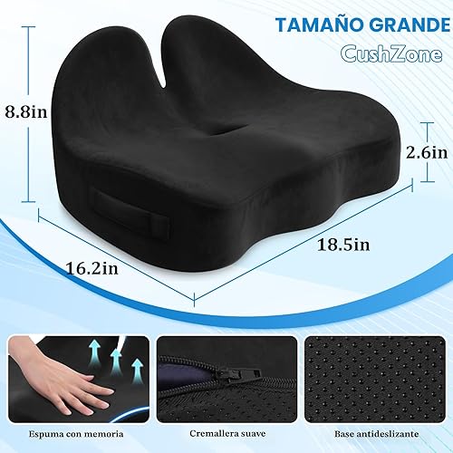 Miniatura 2 de Cojín de Asiento, Cojín de Asiento de Espuma Viscoelástica para Silla de Oficina para Sillas de Oficina/Automóvil/Viaje Largo/Silla