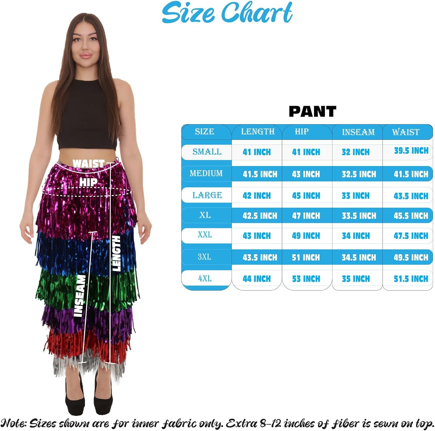 Women’s Wide Colorful Leg Pants Costume for Halloween | Shiny Outfit for Cosplay, Parties & Events