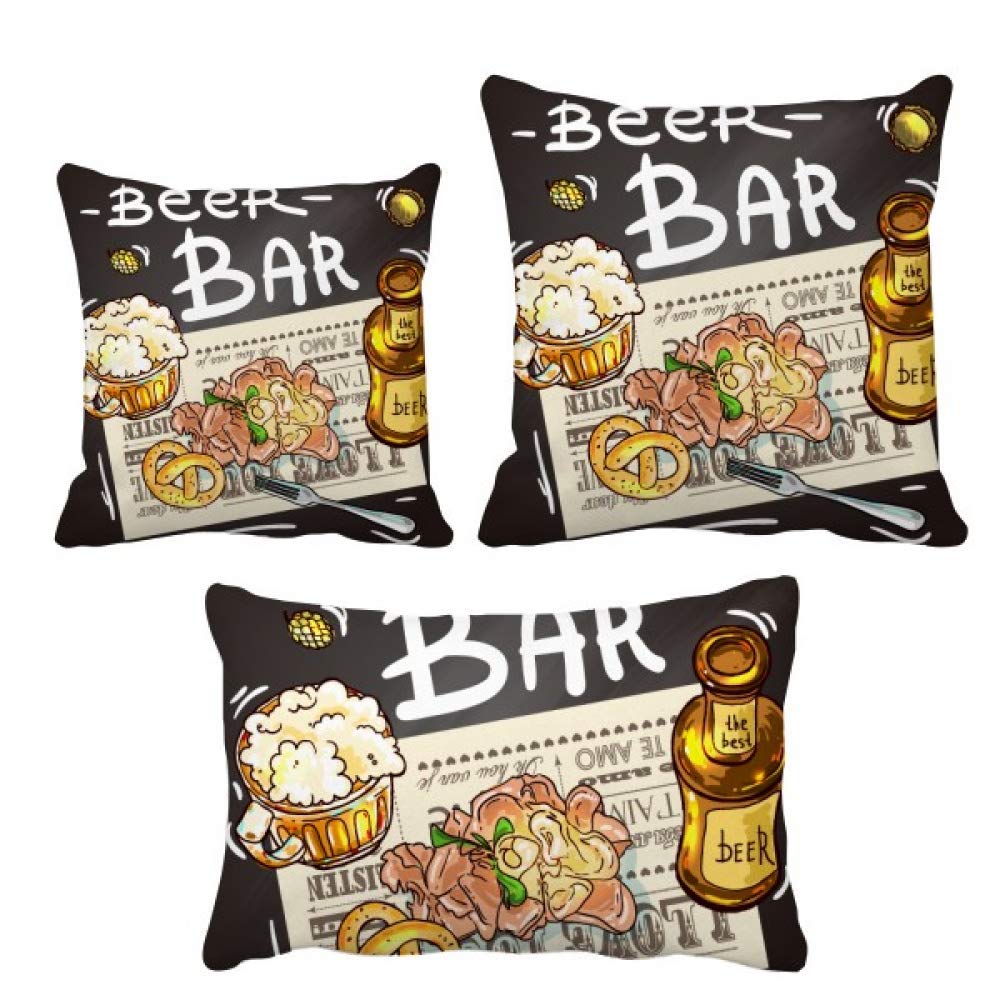 Housse de coussin bar à bière DIYthinker pour décoration de canapé bistrot