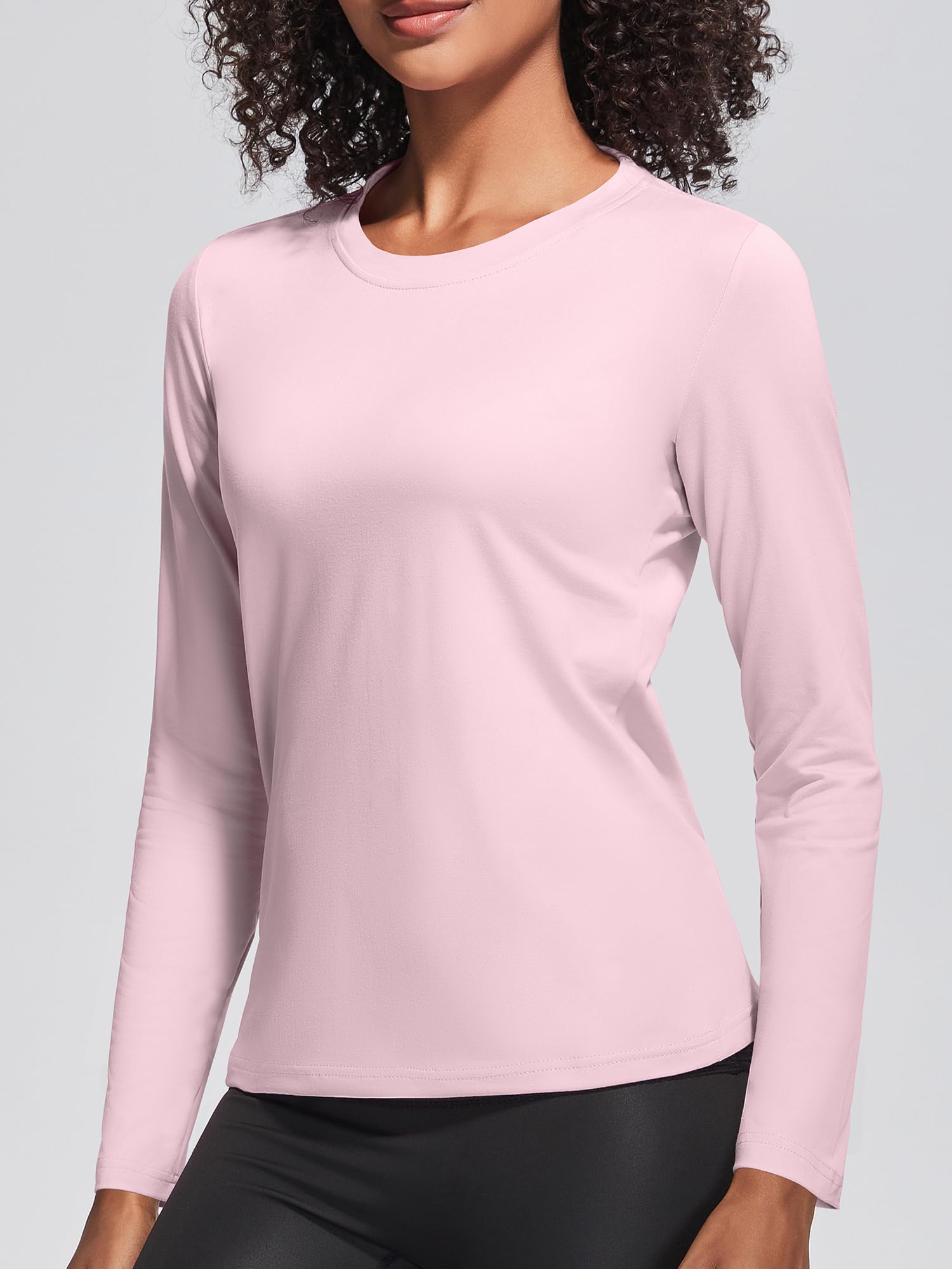 3er Pack oder 5er Pack Damen Baumwolle Langarm T-Shirts Rundhalsshirt Classic-Fit Hemd Weiche Atmungsaktive Casual Tee Mode Basic Tops