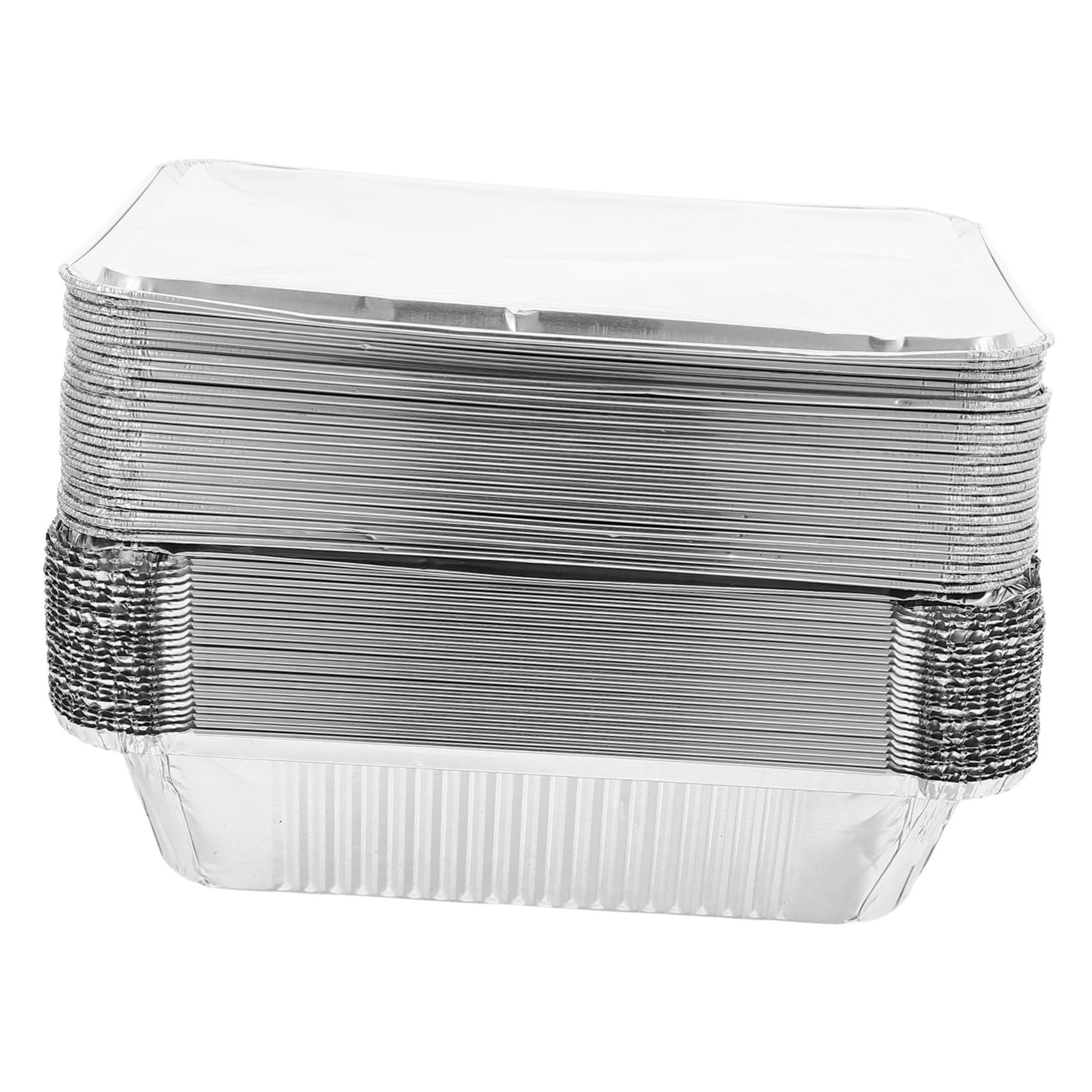 25 Pezzi Teglie in Alluminio con Coperchio Vaschette Usa e Getta Resistenti per Cottura Barbecue Conservazione e Takeaway Contenitori Sigillati per Freschezza e Igiene