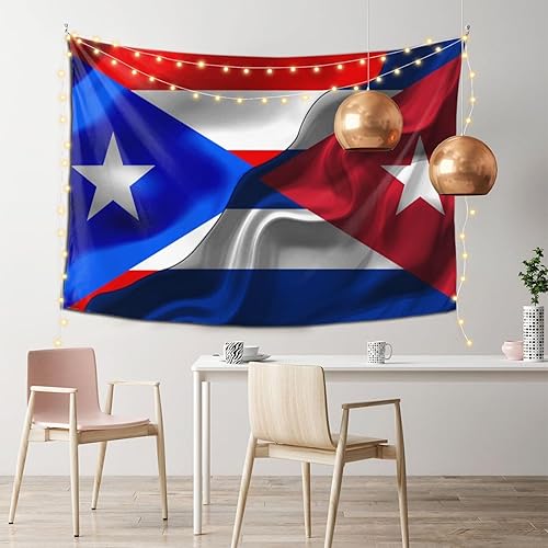 Miniatura 9 de Tapiz de bandera de Jamaica Puerto Rico y Jamaica, 60 x 40 pulgadas, divertido tapiz estético, arte de pared para dormitorio, sala de estar, colgar