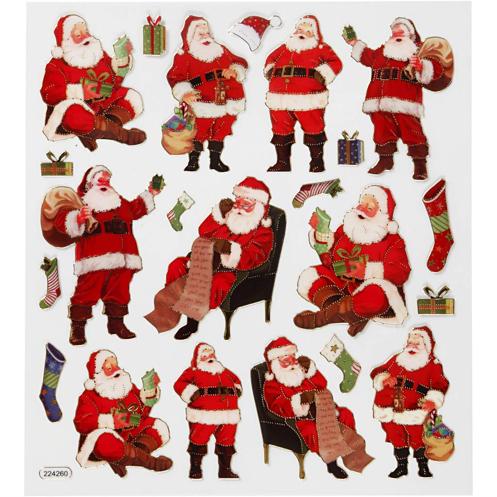 Creotime Christmas Stickers – Santa Claus – 22 Pieces