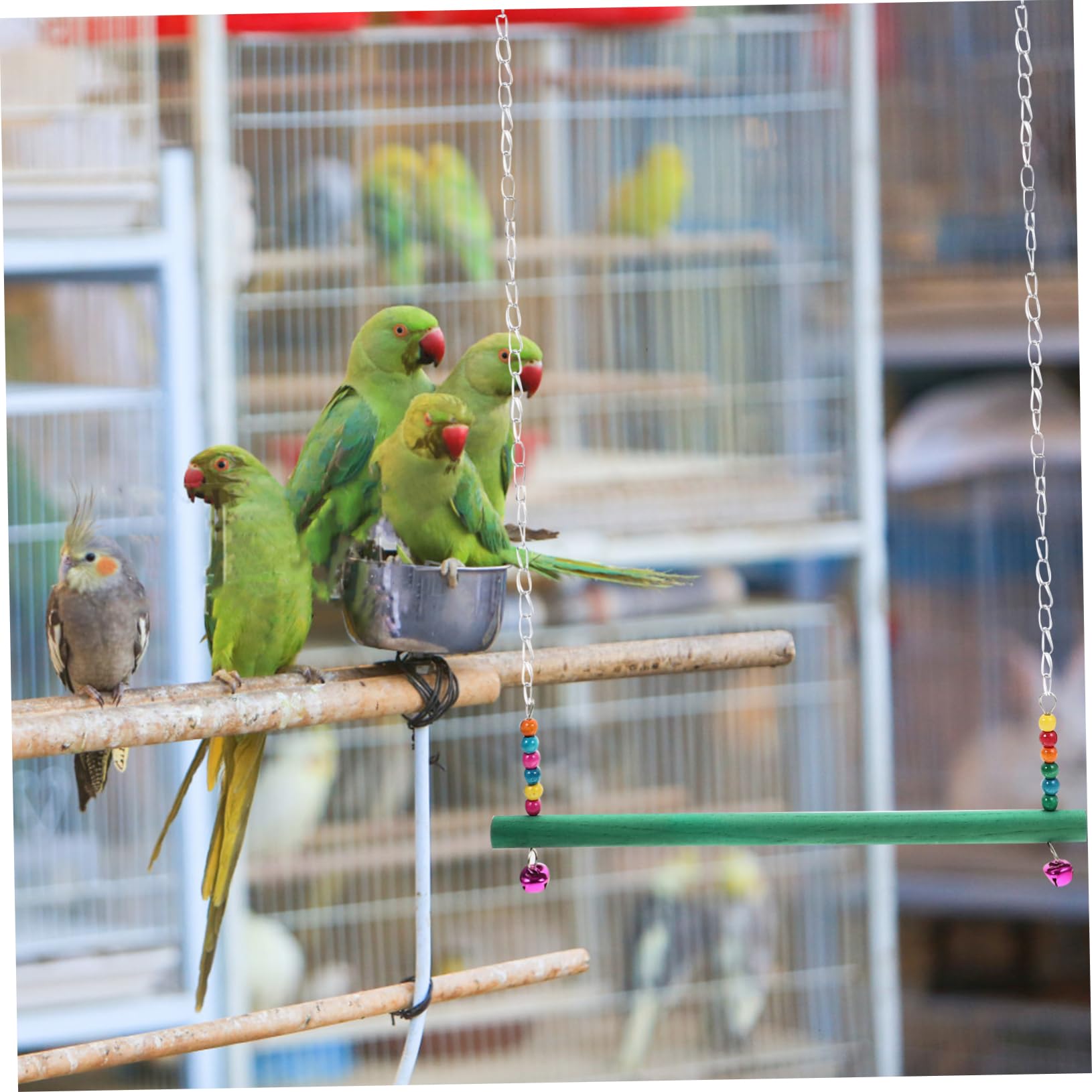 Mikikit Chicken Roosting Ladder Pet Chicken Swing Toy Wooden Climbing Frame Bird Toy Accessory Random Color