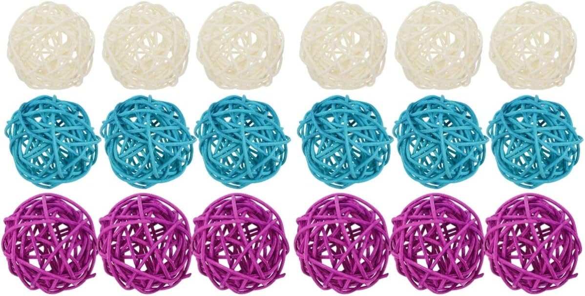Sharplace 10 Stück Rattankugeln 6cm - Natürliche Dekokugeln Für Hochzeit & Weihnachten