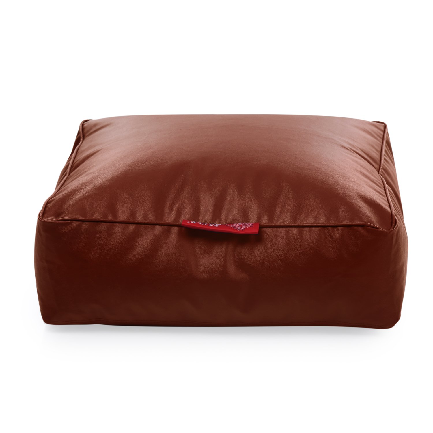 Style Homez Premium Leatherette Large Classic Square Floor Cushion Tan Color, Cover Only-image-42