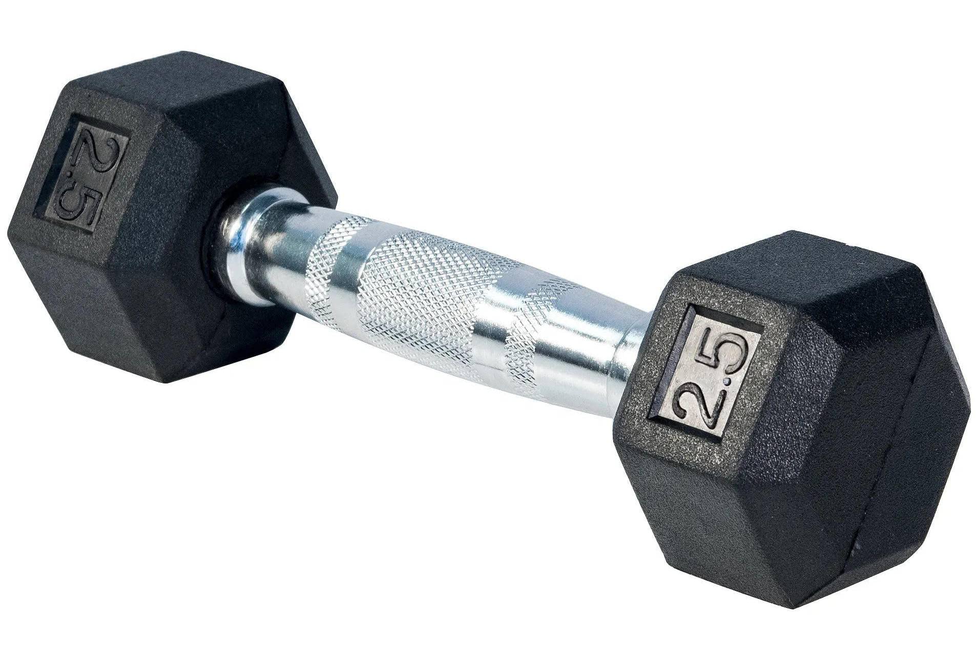 French Fitness Rubber Coated Hex Dumbbells 2 5 Anti-Roll Design Secure Grip Durable Coating for Strength Training for