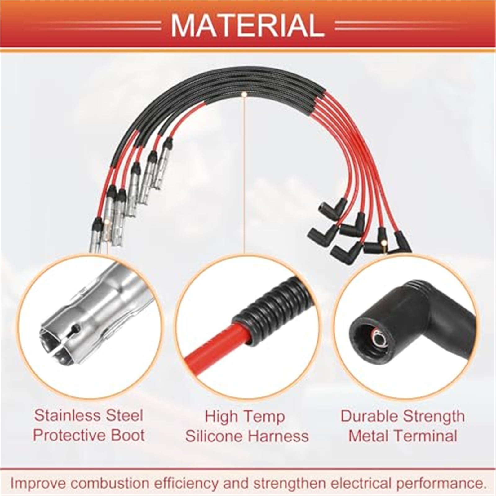 Cables de Bobina de Encendido para bujías de Coche, 7 mm, para Golf, Jetta, Passat, n.º 021998031A/021998031. Paquete de 6 Cables de Encendido.