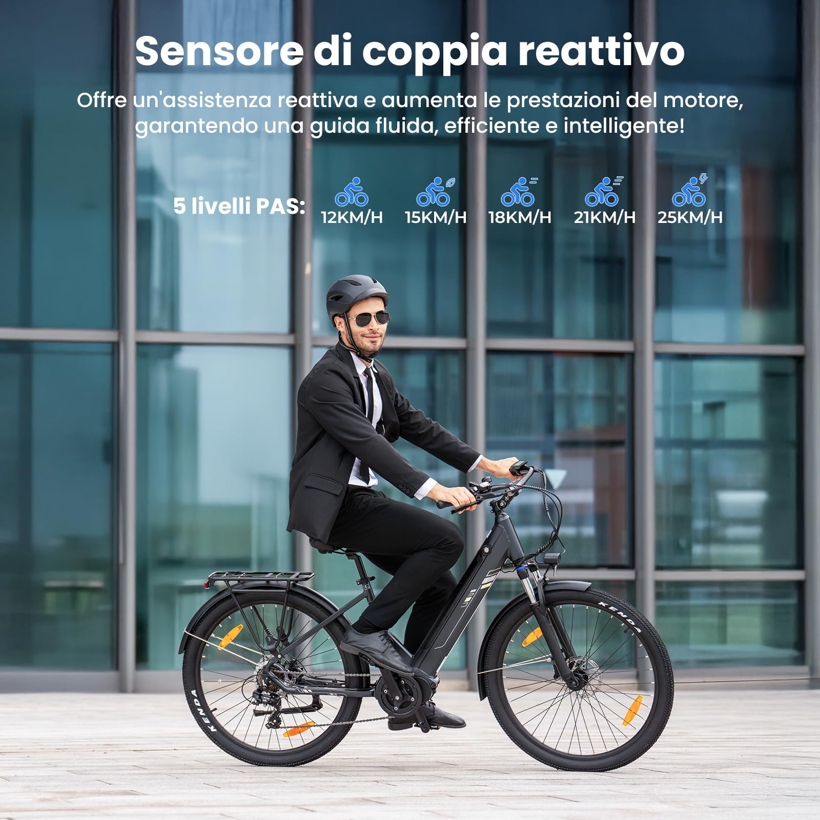 Touroll Bicicletta elettrica Urbano 3,con freno a disco idraulico, Motore Centrale 70 NM, Batteria Rimovibile 13Ah, Autonomia di 120km, bicicletta elettrica uom