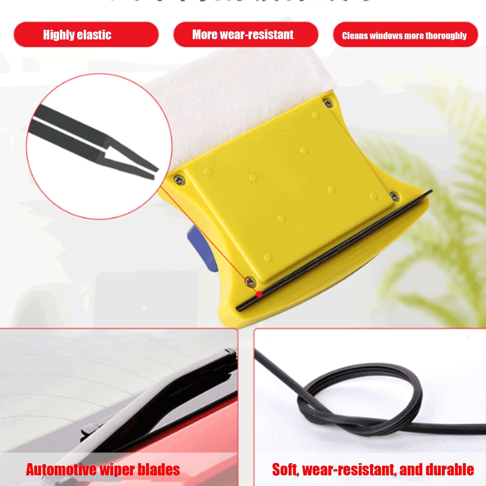 Lavavetri magnetico adatto for finestre a pannello singolo da 8-15 mm, strumento di pulizia magnetico bifacciale, con corda di sicurezza(8-15mm)