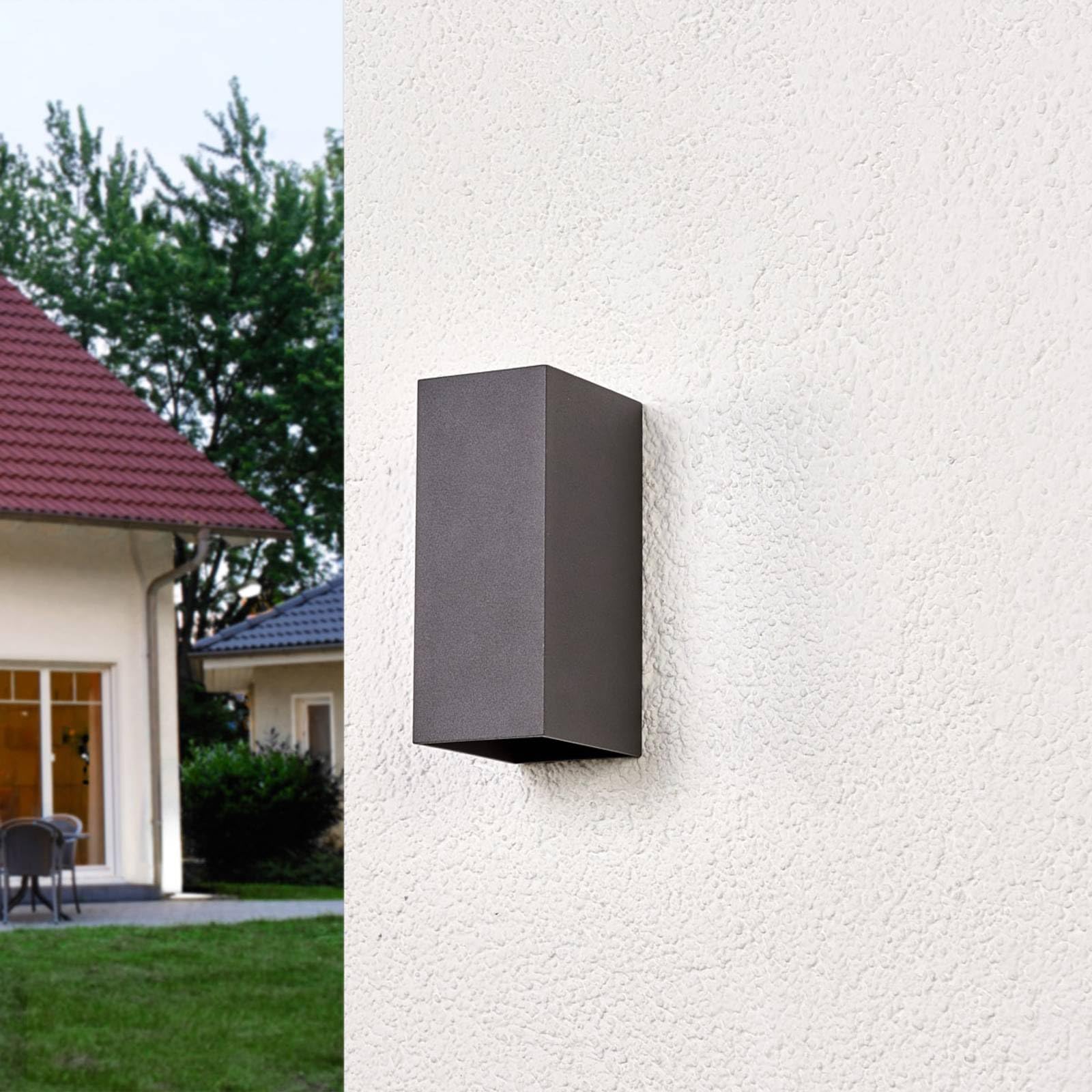 Lucande Applique LED da esterni (Moderno) colore Nero, in Alluminio lampadina inclusa applique lampada outdoor per facciata/parete terrazzo e
