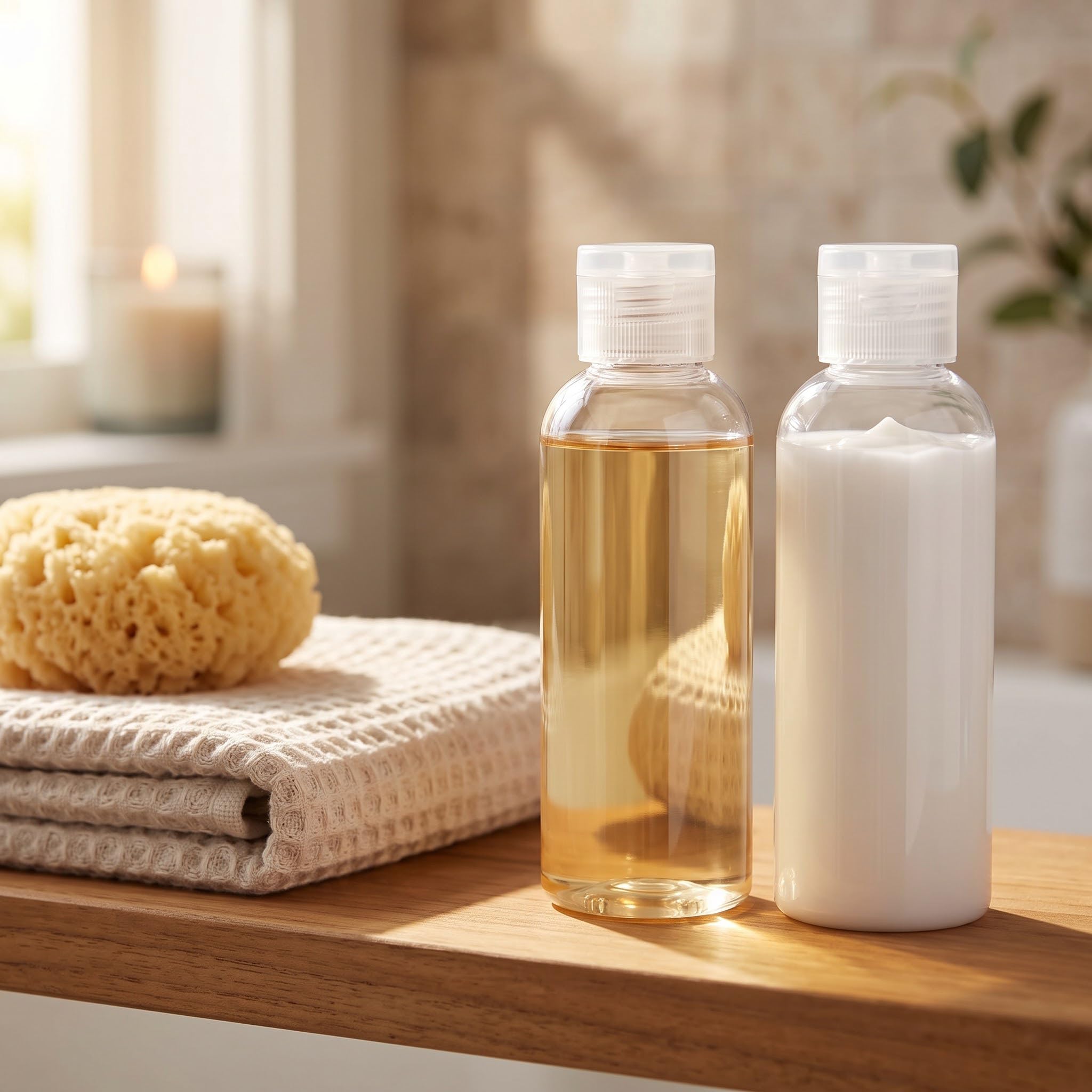 SEHOI Clear PET Refillable Travel Squeeze Bottles with Disc Caps
