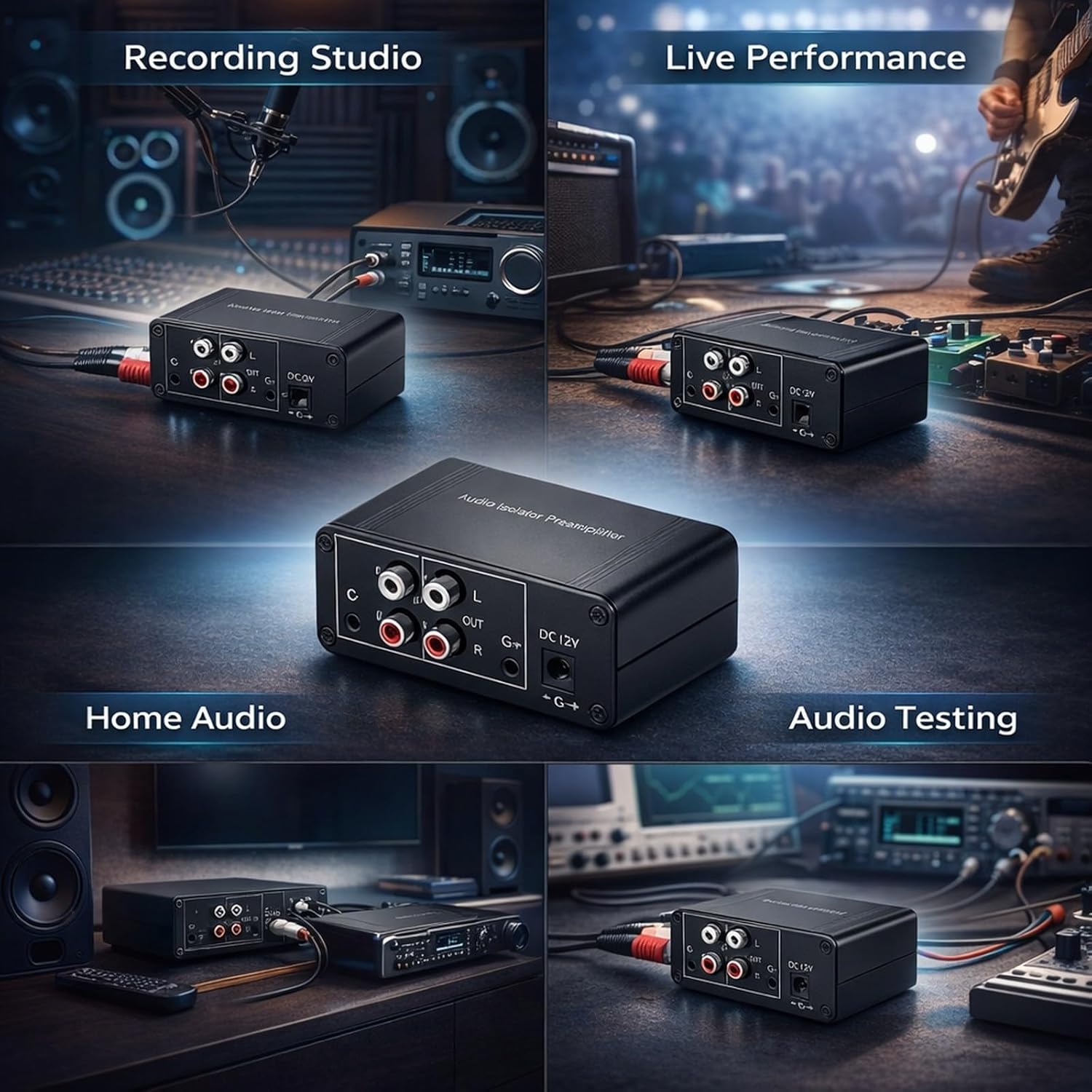 Dual Channel Audible Preamplifier, 20dB Gain NE5532 Double Op Amp, 3.5mm Input Output - Balanced Isolation Amplifier, Low Noise Circuit Design, Home and Pro Audio