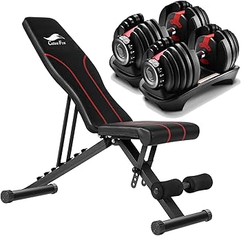 Amazon | Taimonik トレーニングベンチ＋ダンベル セット商品 可変式