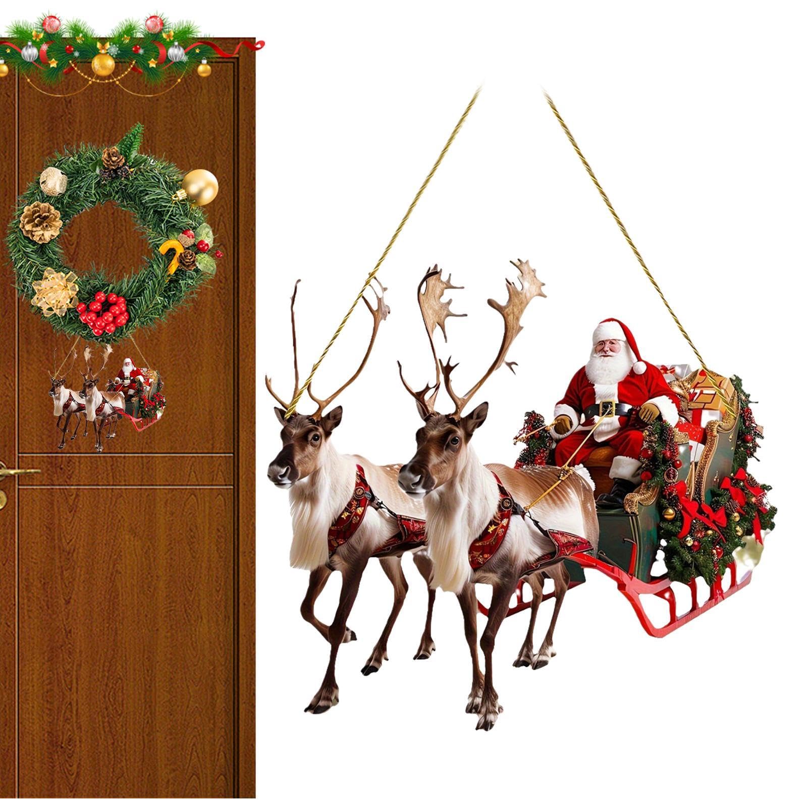 Tree Buddees – Set Decorativo Di Babbo Natale Sulla Slitta Con 8 Renne, 44,5 Cm, Dipinto A Mano