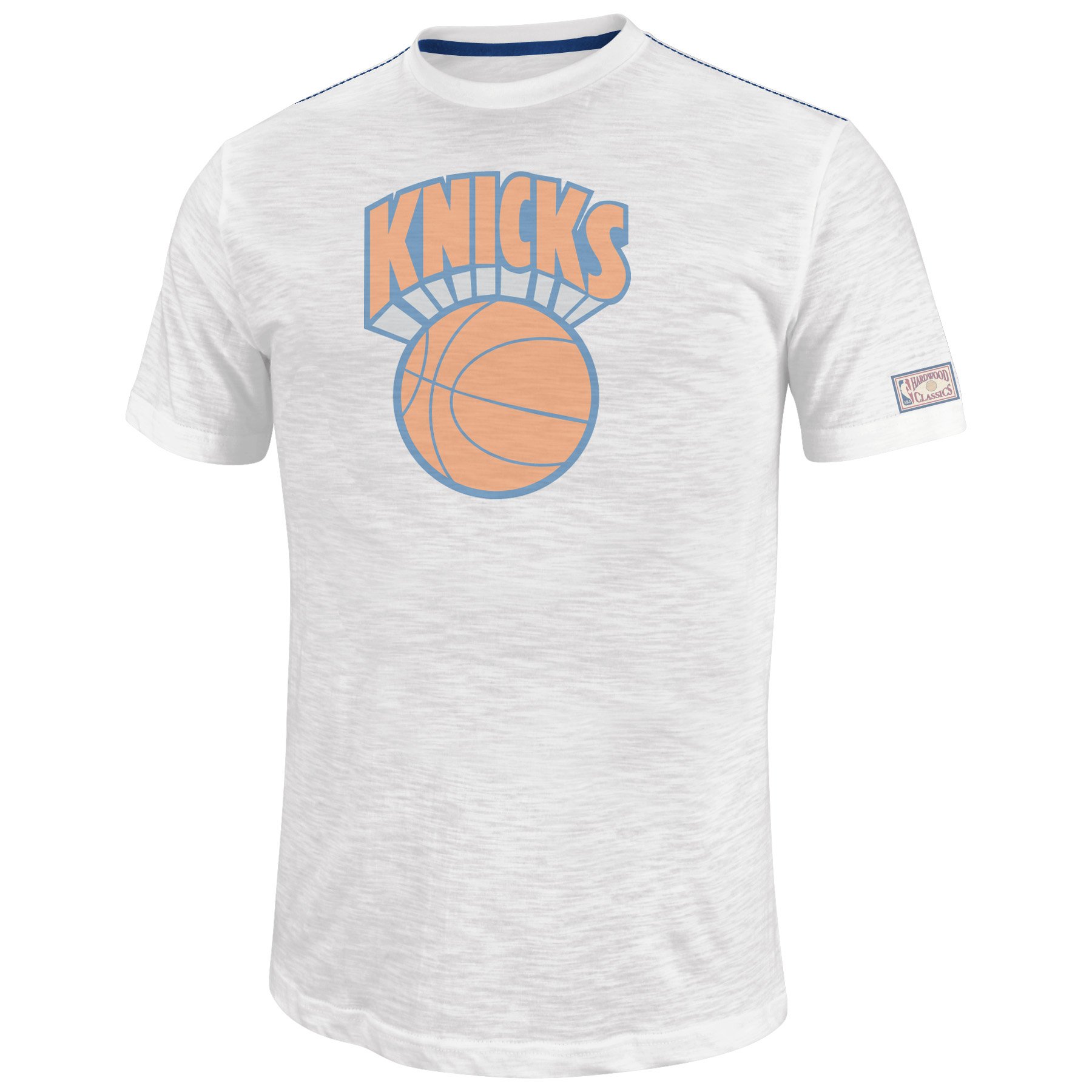 NBA Mens New York Knicks Post Up Short Sleeve Crew Neck Slub Tee By Majestic