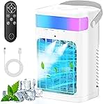 Portable Air Conditioner, Cooling Fan with 3 Speeds & 3 Modes, Evaporative Mini Air Conditioner Fan with Remote for Home/Office, Night Light, 1500 ml