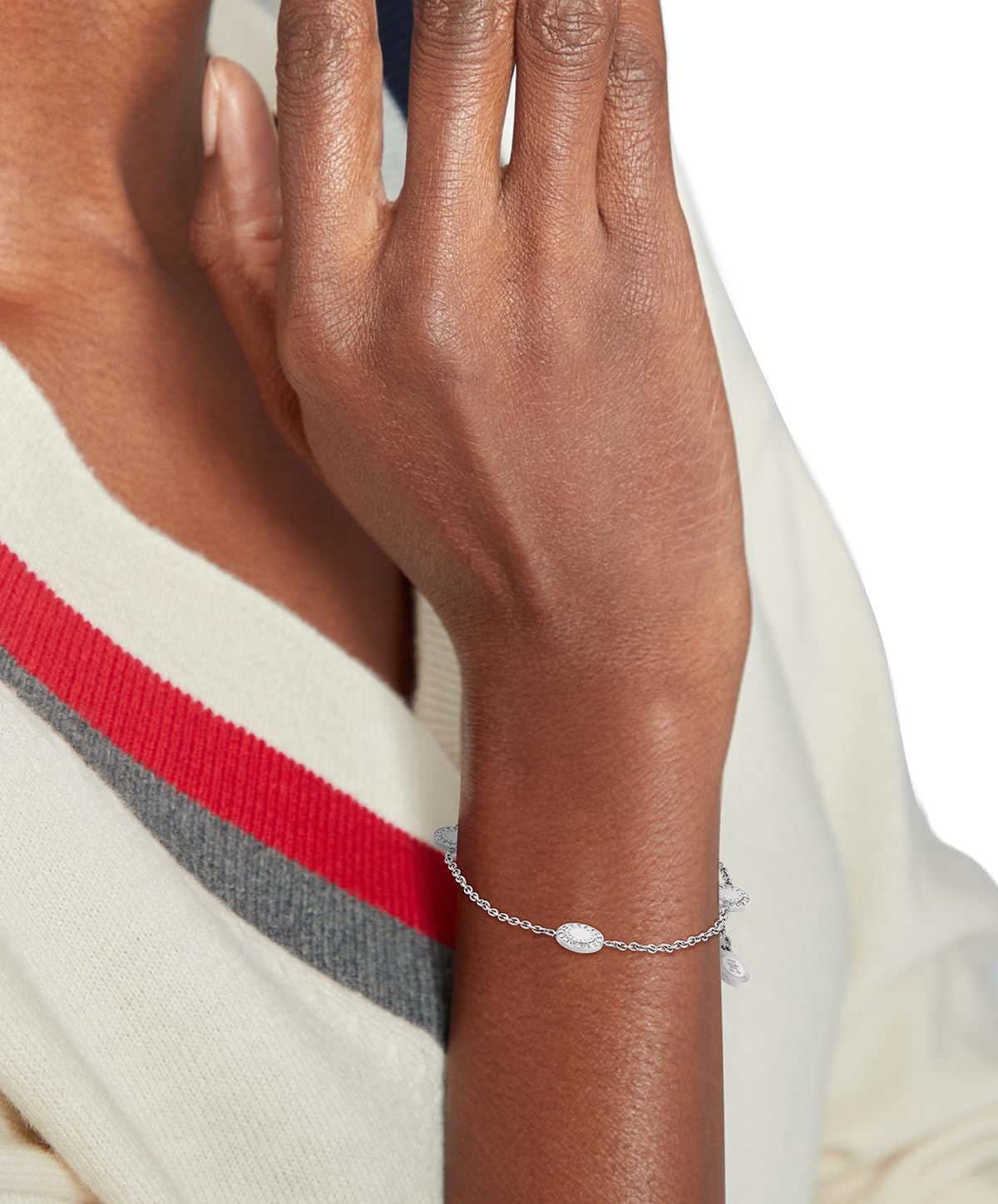 Tommy Hilfiger Jewelry Braccialetto da Donna in Acciaio Inossidabile con Charms Impreziositi da Cristalli - Disponibile in versione Oro, Oro Rosa o Argento