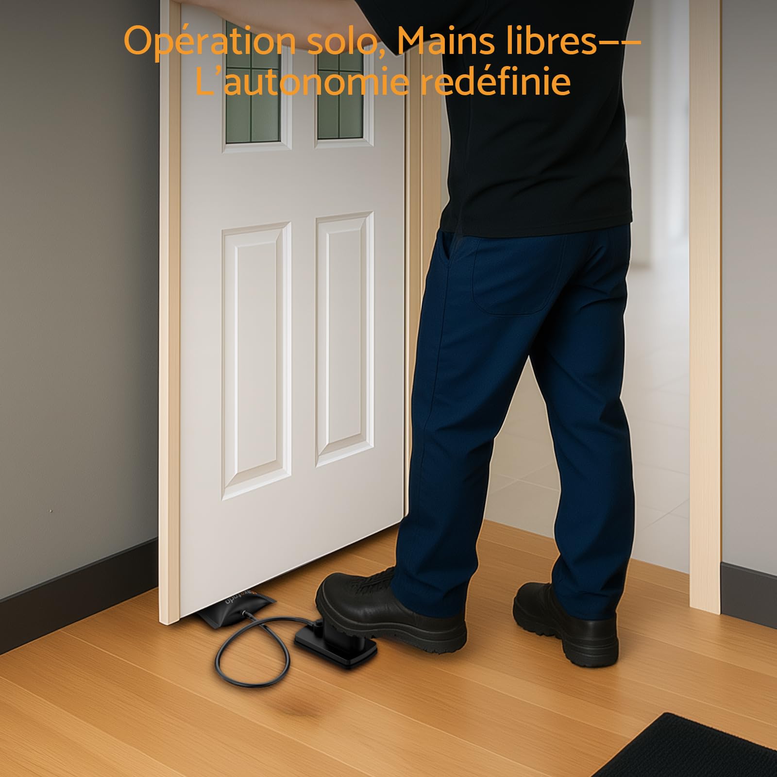 Coussin Gonflable De Levage pour Soulever Meubles Lourds Jusqu'a 440lbs Hauteur 6cm pour Installation De Porte Et Fenêtre À Domicile Et Réparation Automobile (Pompe à Pied et à Main 2pcs)