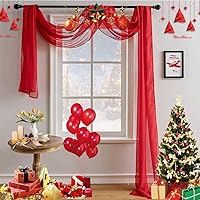 Vista 14 de Bufanda para ventana, cortinas de toldo de cama, arco de boda, tela drapeada de 216 pulgadas de largo (18 pies), cenefas de cortina para ventanas