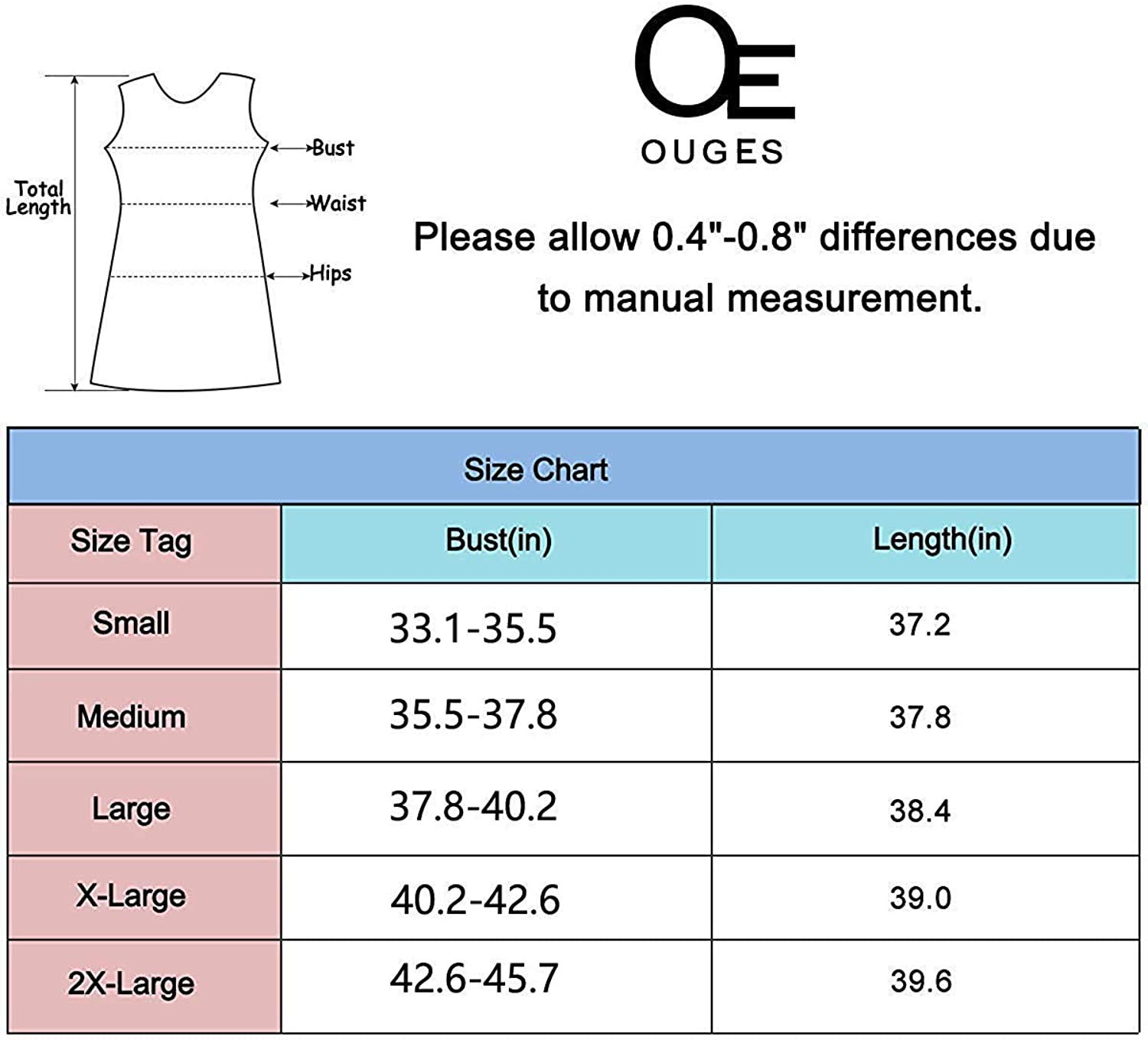 OUGES Abito Estivo Premaman da Donna Abito da Allattamento in Cotone Abiti Primaverili Casual in Gravidanza con Tasche