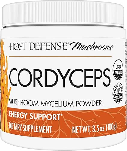 Host Defense Cordyceps Powder - Suplemento de apoyo inmunológico y energético - Suplemento de salud renal con hongos Cordyceps - Suplemento de apoyo