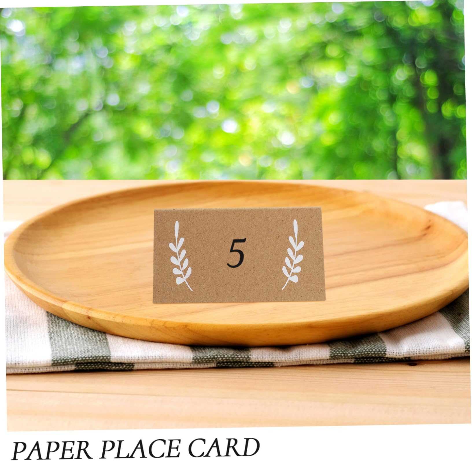 5 Sätze Platzkarten Mit Blattmuster Beschreibbare Tischkarten Aus Kraftpapier Für Hochzeiten Partys Und Feiern Faltbare Namenskarten Aufgeklappt Und Gefaltet 100 Stück * 5